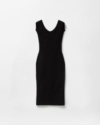 Versace - Cotton Ribbed Knit Midi Dress - Lyst