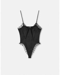 Versace - V Allover Jacquard Silk Bodysuit - Lyst