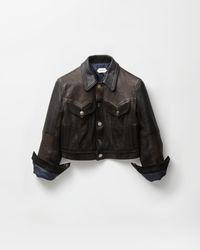 Versace - Leather Slim Blouson - Lyst