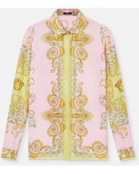 Versace - Camisa De Sarga De Seda Estampada - Lyst