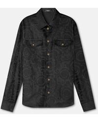 Versace - Jacquard Cotton-Poplin Shirt - Lyst