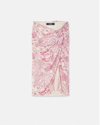Versace - Falda Midi Underwater Barocco Drapeada - Lyst