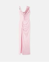 Versace - Viscose Liquid Jersey Draped Gown - Lyst