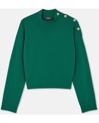 Versace - Wool-Cashmere Knit Boxy Sweater - Lyst