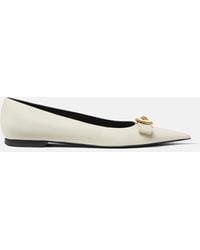 Versace - Gianni Ribbon Ballerinas Aus Leder - Lyst