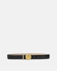 Versace - Medusa Biggie Croc-effect Belt 1.2" / 3 Cm - Lyst