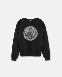 Versace - Embroidered Medusa Sliced Sweatshirt - Lyst