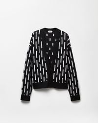 Versace - Embroidered-Logo Wool Knit Cardigan - Lyst
