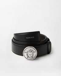 Versace - Leather Belt 3.5 Cm - Lyst