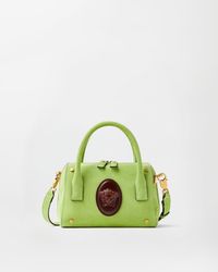 Versace - Roomy Small Suede Boston Bag - Lyst