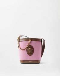 Versace - Pivot Mini Suede Bucket Bag - Lyst