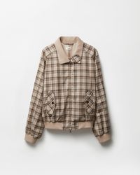 Versace - Chaqueta Bomber De Lana Con Cuadros - Lyst