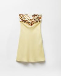 Versace - Silk Crêpe Marocaine Strapless Mini Dress - Lyst
