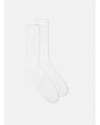 Versace - Embroidered Ribbed Logo Socks - Lyst