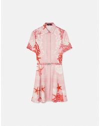 Versace - Barocco Sea Silk Shirt Dress - Lyst