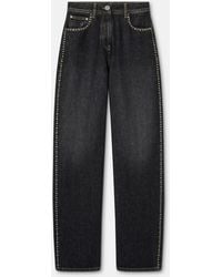 Versace - Embellished High-Waist Regular Jeans - Lyst