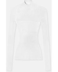 Versace - Merino Wool Fitted Ribbed Knit Top - Lyst