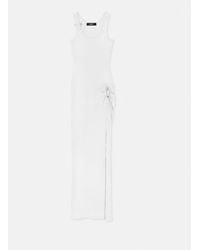 Versace - Vestido Drapeado De Punto Safety Pin - Lyst