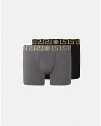 Versace - Lot De Deux Boxers Adhérents Longs Greca - Lyst