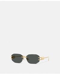 Versace - Damier Plaque Sunglasses - Lyst