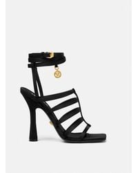 Versace - Lycia Satin Cage Sandals 110 Mm - Lyst