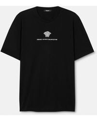 Versace - Embroidered Cotton-Jersey T-Shirt - Lyst
