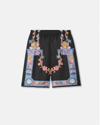 Versace - Coral Theatre Silk Shorts - Lyst