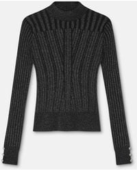Versace - Lurex-Blend Ribbed Knit Top - Lyst
