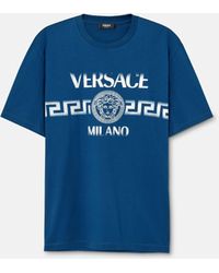 Versace - Printed Cotton-Jersey Regular T-Shirt - Lyst