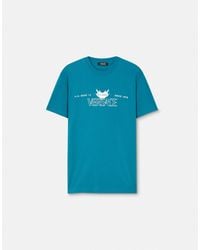 Versace - Printed Cotton-Jersey T-Shirt - Lyst