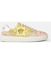 Versace - Greca Zapatillas De Lona Con Estampado - Lyst