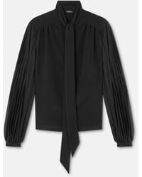 Versace - Camisa Lavallière De Crepé De Seda - Lyst