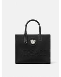 Versace - La Medusa Canvas Small Tote Bag - Lyst