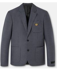 Versace - Micro-Checked Wool Blazer - Lyst