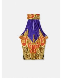 Versace - Baroque-Print Halterneck Top - Lyst