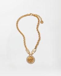 Versace - La Medusa Crystal Necklace - Lyst