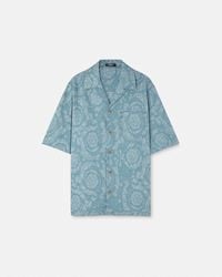 Versace - Barocco Jacquard Chambray Denim Shirt - Lyst