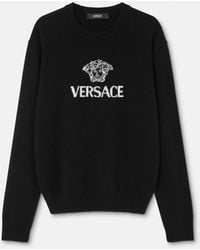 Versace - Intarsia Cashmere Knit Sweater - Lyst