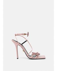 Versace Crystal Butterflies Metallic Sandals in White | Lyst