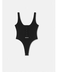 Versace - Gerippter Body Mit Logo - Lyst