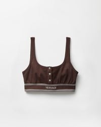 Versace - Bralette De Punto De Algodón Acanalado - Lyst