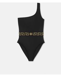 Versace - Maillot De Bain Une Pièce Noir À Motif Greca - Lyst