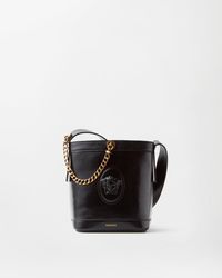 Versace - Pivot Mini Leather Bucket Bag - Lyst