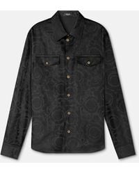Versace - Jacquard Cotton-Poplin Shirt - Lyst