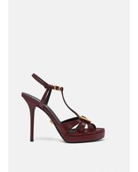 Versace - V Leather Sandals 120 Mm - Lyst