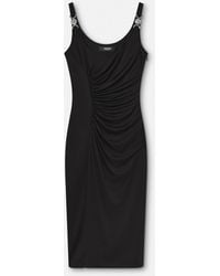 Versace - Vestido Midi De Punto De Crepé Elástico - Lyst