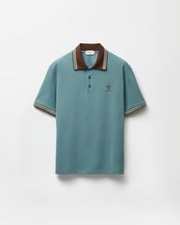 Versace - Embroidered-Logo Cotton Piqué Polo - Lyst
