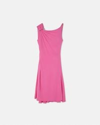 Versace - Safety Pin Draped Flared Mini Dress - Lyst