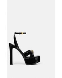 Versace - Gianni Ribbon Patent Sandals 140 Mm - Lyst