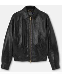 Versace - Blusón De Piel Con Efecto Python - Lyst
